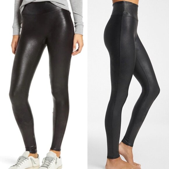Spanx Faux Leather Leggings Black Size 1X - Picture 3 of 10